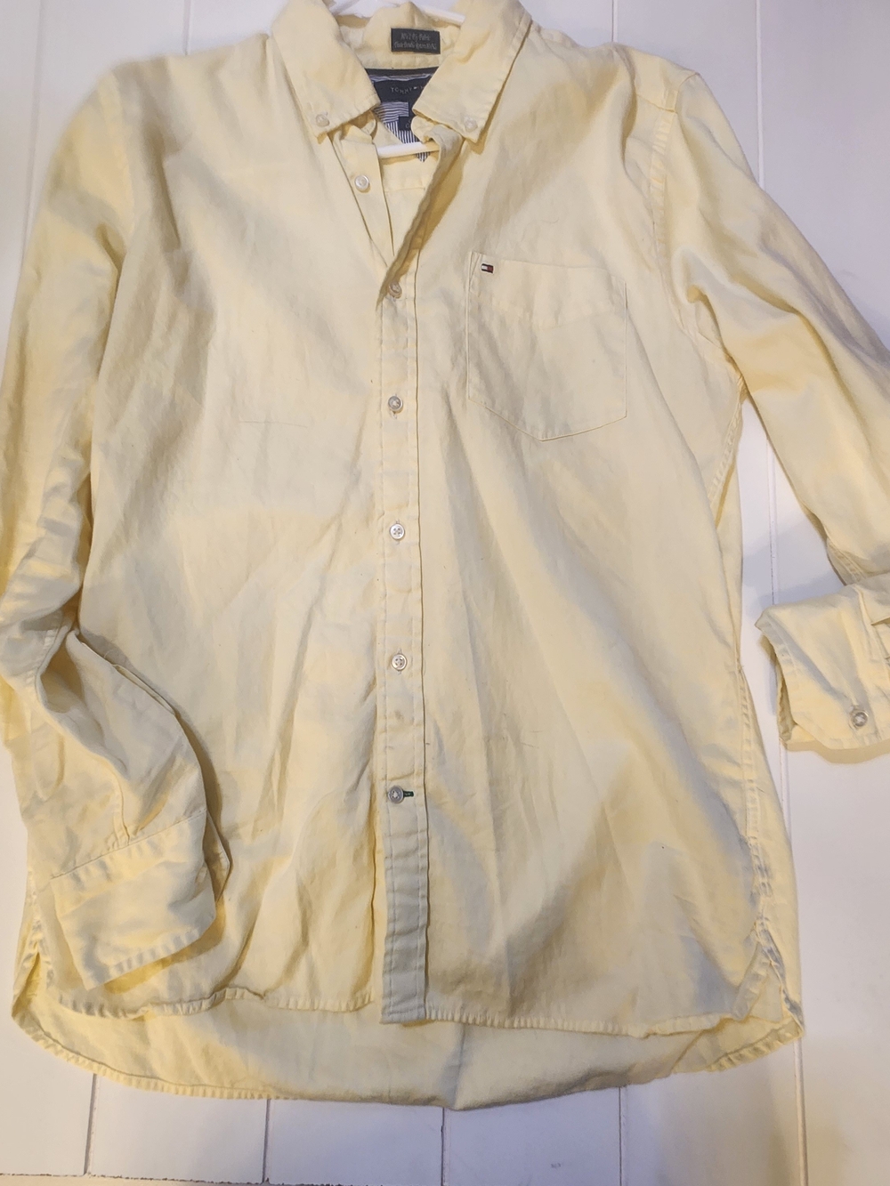 Tommy Hilfiger Pale Yellow Button-Front Shirt Jacket